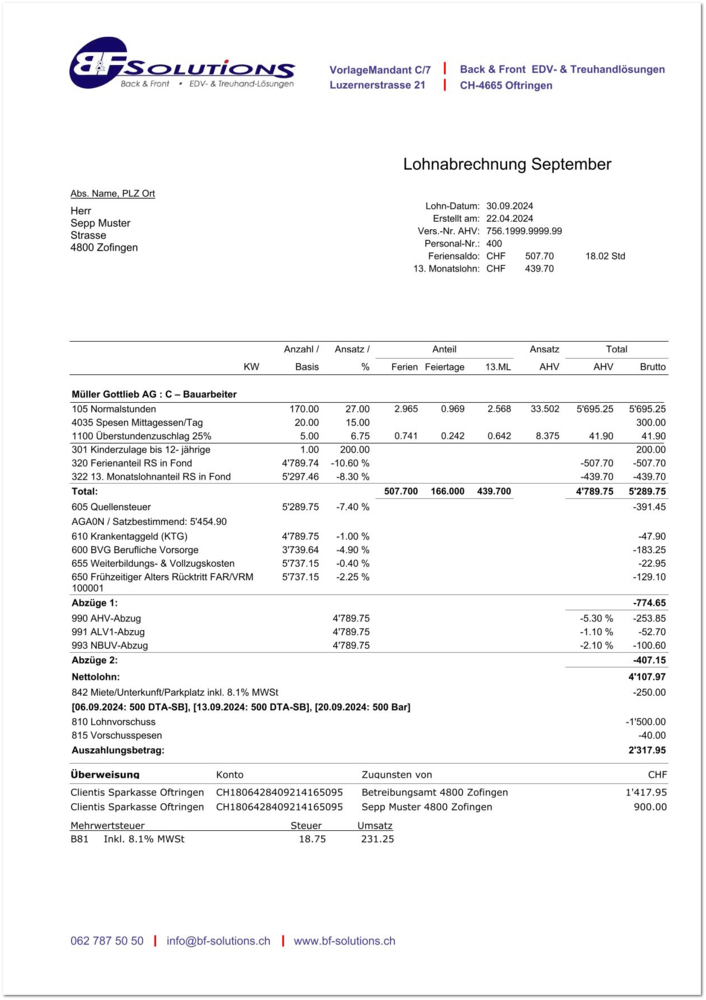 Lohnabrechnungen mit neuem Design