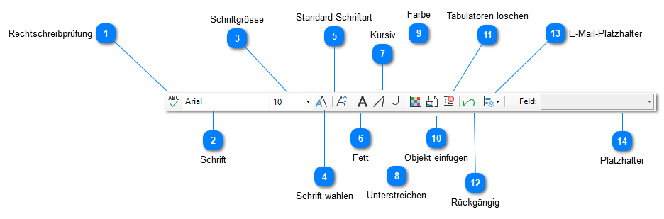 Textsystem Menüleiste